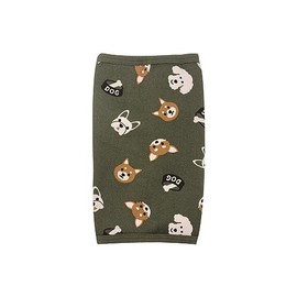 Maruwa Boeki 200396507 Children's Ankle Warmer, Dog Face, Olive W3.9 x H6.3 inches (10 x 16 cm)
