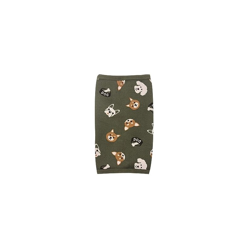 Maruwa Boeki 200396507 Children's Ankle Warmer, Dog Face, Olive W3.9