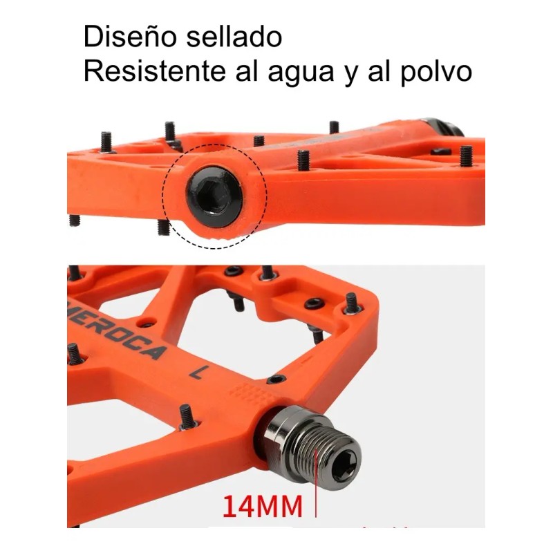 Pedal De Bicicleta Antideslizante Extra Grande Mtb De Nailon