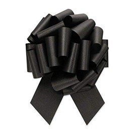 Berwick Offray Ribbon Pull Bow, 5.5'' Diameter with 20 Loops, Black