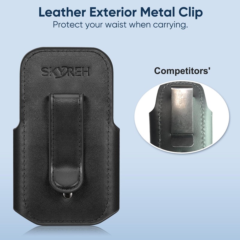 SKYREH Stethoscope Holder Clip, PU Leather Stethoscope Hip Holder Lightweight