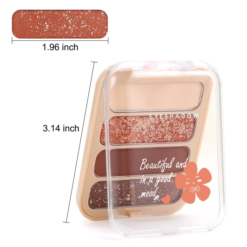 Boobeen Eyeshadow Palette 4 Pigmented Nude Matte Shimmer Eye Shadow