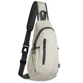 TITECOUGO Crossbody Shoulder Bag, Men's, Body Bag, Women's, Lightweight, Sports Bag, One-Shoulder Bag, Bicycle, Travel, Commuting to Work, Z1-Canvas, Light Grey
