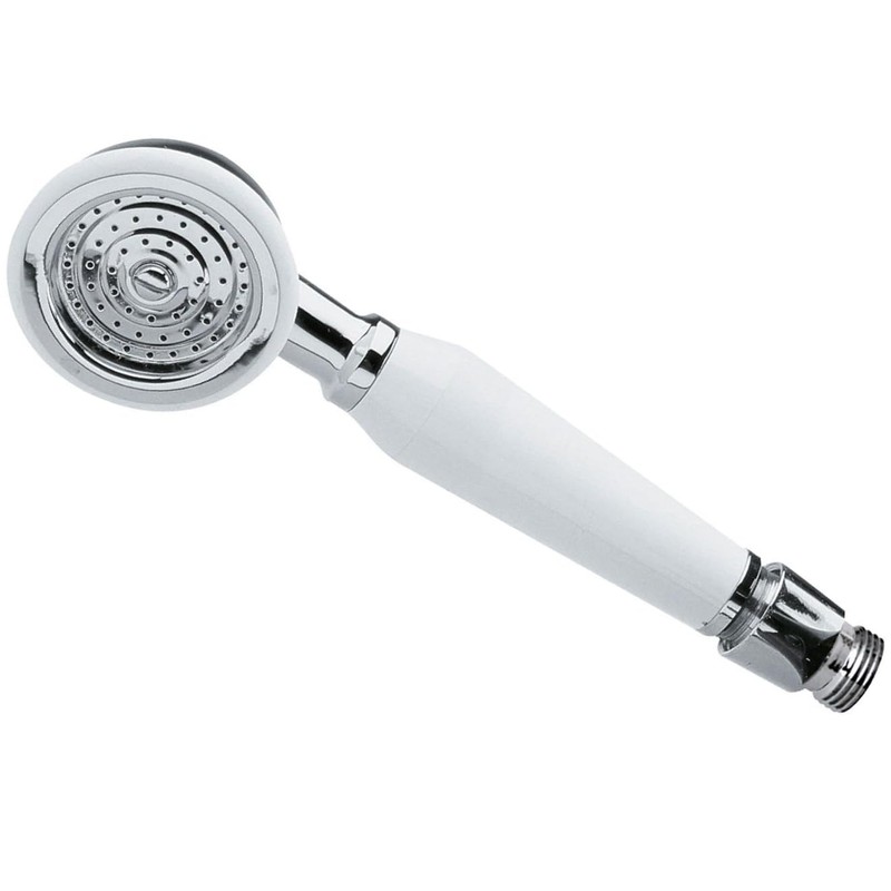 Taps2Traps® Victorian Style Traditional Shower Handset White & Chrome Bathroom