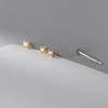925 Silver Earrings, Gold, 18K Coating, Ultra Small, Rhombic, CZ
