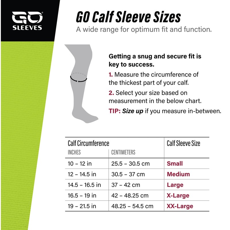 GO Calf Lower Leg Kinesiology Compression Sleeve Blue Medium Pair