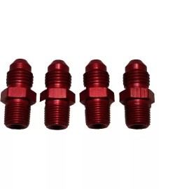 PROFLO PRODUCTS 4AN to 1/8 NPT NITROUS OXIDE FITTINGS RED set of 4
