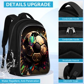 TILYTADLY School Backpack for Boys - Soccer Boys Backpack for Kids Children Teens Elementary Middle School - Students Bag for Ages 6-18,17″Bookbag Multifunctional Large Capacity