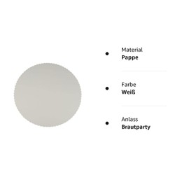 Papstar 81195, 10 cake plates, pure, round, diameter 30 centimeter, white with jagged rim
