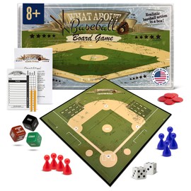 What About Baseball Board Game, Baseball Games for Kids and Adults with Dice, Tokens, & Score Pad, Fun Indoor Game with Basic and Advanced Play, Family Friendly Sports Board Game for All Ages