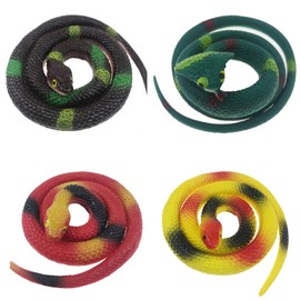 Realistic Snakes Model Toy,Plastic Snakes,Multicolor Fake Snake Pranks,Rubber Snakes,Fake Snakes,For Tricky Party Toy,4 Pieces,Kiuiom