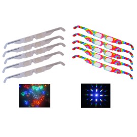 Rob's Super Happy Fun Store Fireworks Glasses - Peace & Love Party Pack - Rainbow Hearts/Starbur - 20 Glasses