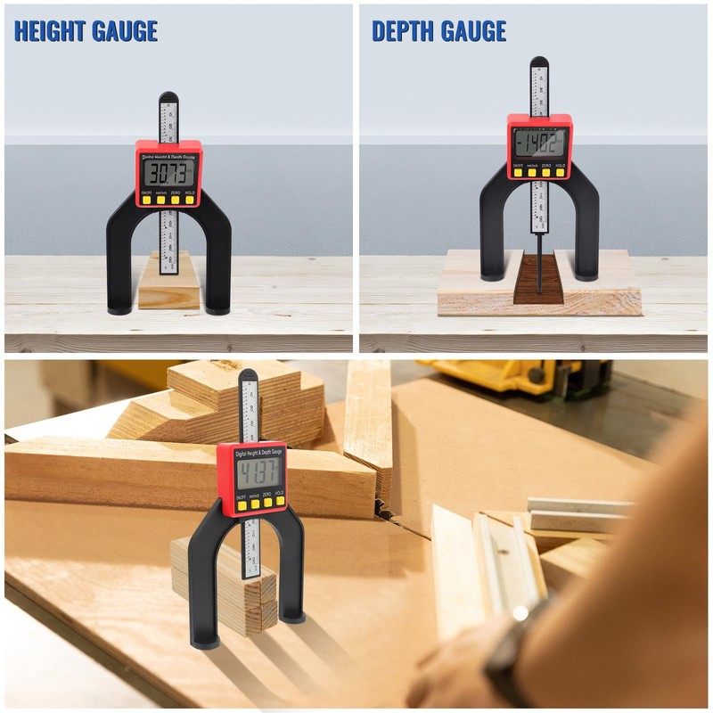 Gatuida Tools Digital Height Gauge Electronic Depth Gauge Tool Digital