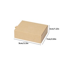 2 Pack 9× 7× 3cm Small Gift Box Jewellery Gift Box Bracelet Necklace Gift Box Small Paper Gift Box for Anniversary Birthday Wedding(Kraft)