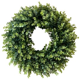 IPLNTS 20” Wreaths for Front Door,Spring and Summer Eucalyptus Wreath,Outdoor Green Door Wreath for All Seasons Porch Living Room Bedroom Window Wall Indoor Outdoor Farmhouse Home Decoration