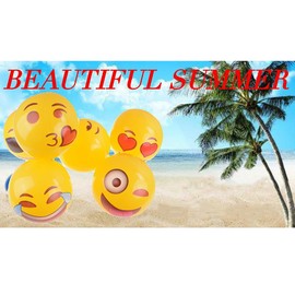 CRSUSUKJ Beach Balls, Pack of 6, Beach Ball, Inflatable Water Ball, 12 Inch Inflatable Swimming Pool Beach Balls, Beach Theme for Party Favours Play