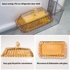 Champagne Color Glass Butter Dish with Lid, Covered Butter Stick