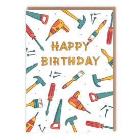DIY Theme Birthday Card - Cute Illustrations of DIY Essentials 'Happy Birthday' - Cute Birthday For Her For Him
