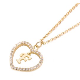 ForeveRing - Collar con Cadena y Colgante de Letra A a Z, Collar con Inicial y Tarjeta de Mensaje, Joyería para Mujer