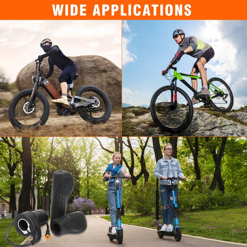 VTORFUN Ebike Half Twist Throttle, FT76X Electric Bicycle Right Handle,