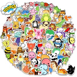 100 Pcs Cute Water Bottle Stickers for Kids – Kawaii Vinyl Animal Stickers Pack for Laptop Phone Skateboard Journal – Waterproof Aesthetic Stickers for Girls Boys Teens Teachers