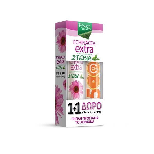 Power Health Echinacea Extra with Stevia 24eff.tabs & Vitamin C 500mg 20eff.tabs