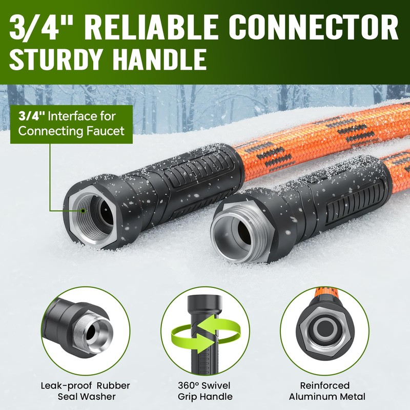 REFDAQ Garden Hose 50 ft, Water Hose Heavy Duty, Flexible