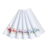 Women's 100% Cotton Handkerchief,Embroidery Hankies Pack of 6, White, One