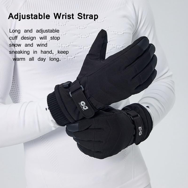 JJZS Winter Ski Snow Gloves for Men Women Youth Touchscreen