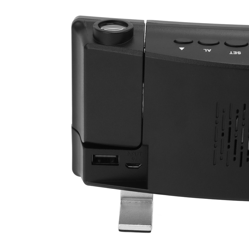 Radio Projection Alarm Clock LED Display Electronic Clock Curved Screen