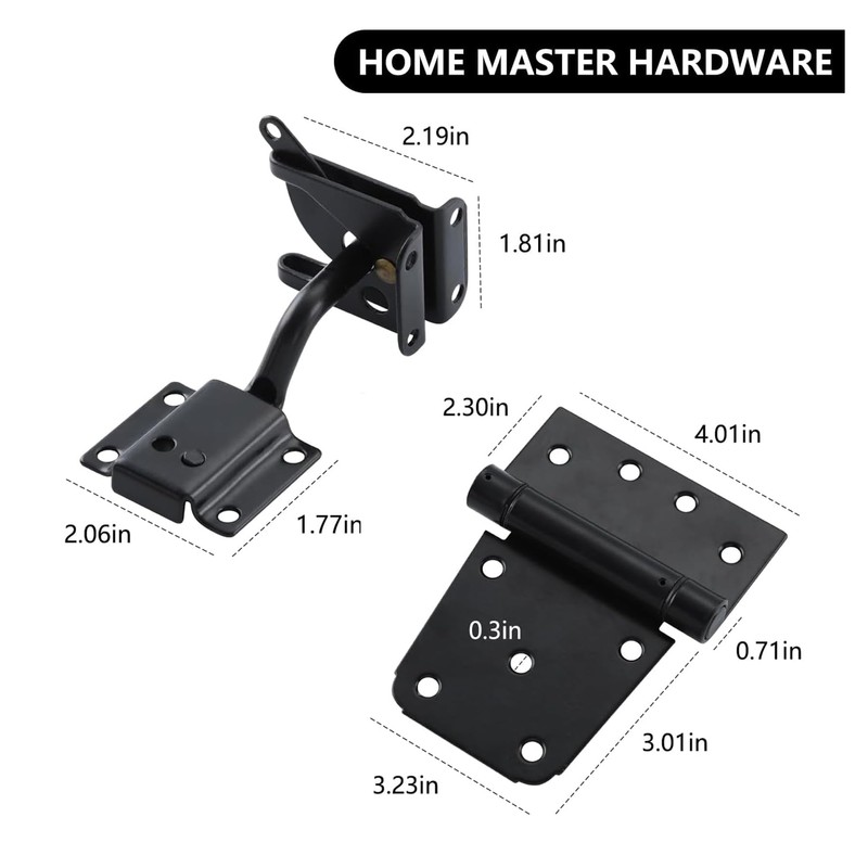 HOME MASTER HARDWARE Self-Closing Gate Kit Black - 3.5 in