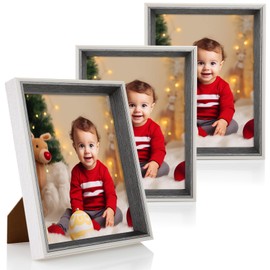 Anhow Set of 3 Picture Frames 15 x 20 cm (6 x 8 inches), Picture Frame Set with Transparent Acrylic Plate Shatterproof for Wall Hangings or Table Decoration - Dark Grey