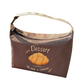 Kids Lunch Bag, Cute Insulated Bag Small Lunch Bag Cooler Bags Girls/Women w Buckle Shoulder Strap for School,Daycare,Kindergarten,Picnic (Croissant)