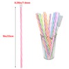 Lind Kitchen Bicolor Spiral Stripe Reusable Plastic Straight Straws Colorful