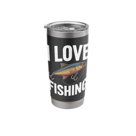 I Love Fishing Passion Angler Design Stainless Steel Insulated Tumbler