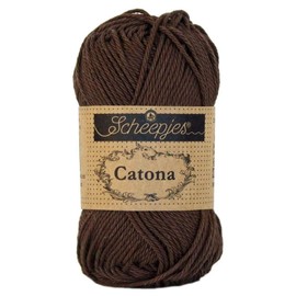 Scheepjes Catona Cotton Yarn, 162 Black Coffee, 1x25g