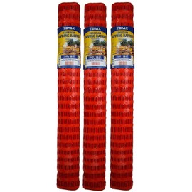 Tenax 2A060006 Guardian Economy Safety Fence, Orange, 4-Feet by 100-Feet (Pack of 3)