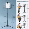 CAHAYA Dual-Use Reinforced Folding Sheet Music Stand with Stand Light
