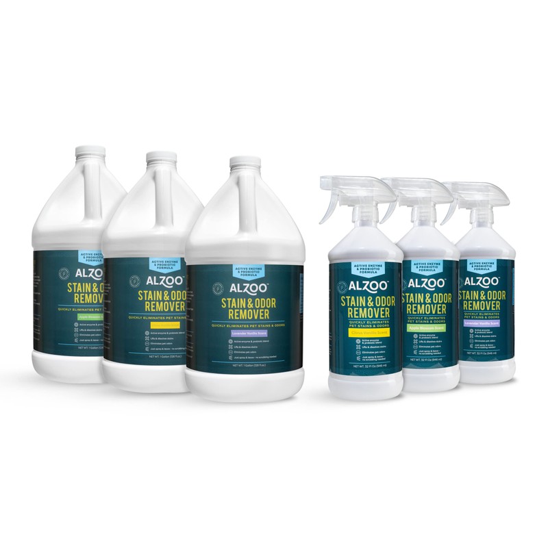 ALZOO Stain & Odor Remover, Quickly Lifts & Dissolves Pet