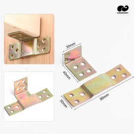 LIKERAINY Centre Support Bed Connector Bed Fitting Wooden Beam Suspension Bed Angle for Hanging Mounting Bracket for Bed Railing Bed Frame Project Metal Set of 10