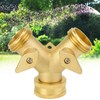 Fdit 3/4 Inch Double Outlet Brass Ball Valve Hose Connector