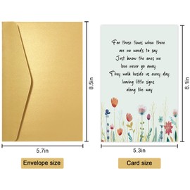 Obbyidk Flower Sympathy Card, Bereavement Card, Sorry for Your Loss Card, Condolence Card, The Ones We Love Never Go Away