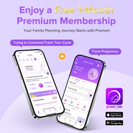 Premom Quantitative Ovulation & Pregnancy Test Kit with Sperm Friendly Fertility Lubricant: 25 LH + 5 HCG Strips + 2 Pee Cups + 2oz Lube | Accurate LH Tracking | pH Balanced | Works with Premom App.