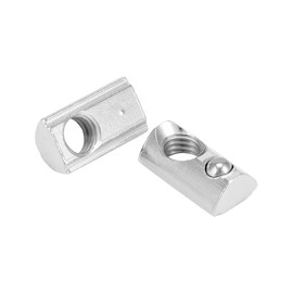 QWORK® Pack of 100 T-Slot Nuts with Ball Slot 8 M8 for Aluminium Profile 3030 Galvanised Carbon Steel