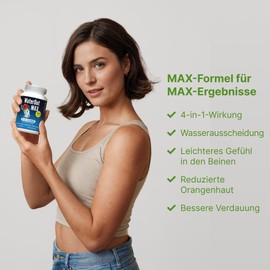Slimjoy WaterOut MAX Kapseln mit Hibiskus, Brennnessel, Magnesium und Piperin (Schwarzer Pfeffer) - Entw?sserung - 30-Tage-Vorrat, Sensilab Slimmium