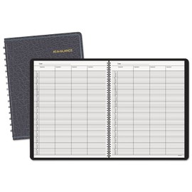 AT-A-GLANCE 8031005 Four-Person Group Undated Daily Appointment Book, 8 1/2 x 10 7/8, Black