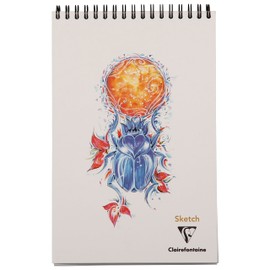 Clairefontaine Sketch 975406C Spiral Notepad with 120 Sheets Micro-Perforated 16 x 21 cm 90 g Tutankhamun Assorted