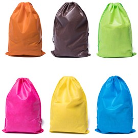 12Pcs Shoe Bags, Portable Travel Shoe Bag Pouch Organiser Storage Bags Space Saving for Shoes Boots(12 Colour) Red