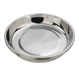Eagrye 4-Pack Stainless Steel Dinner Plates Dish, Round Plate