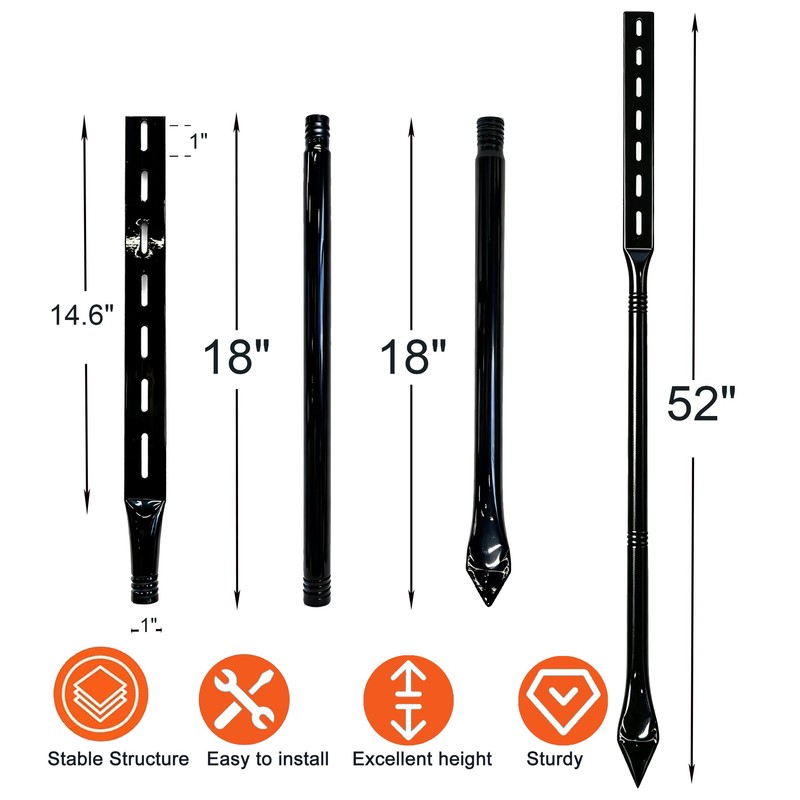 Bstersign 2Pack Heavy Duty Yard Sign Stakes, 52-Inch Long and